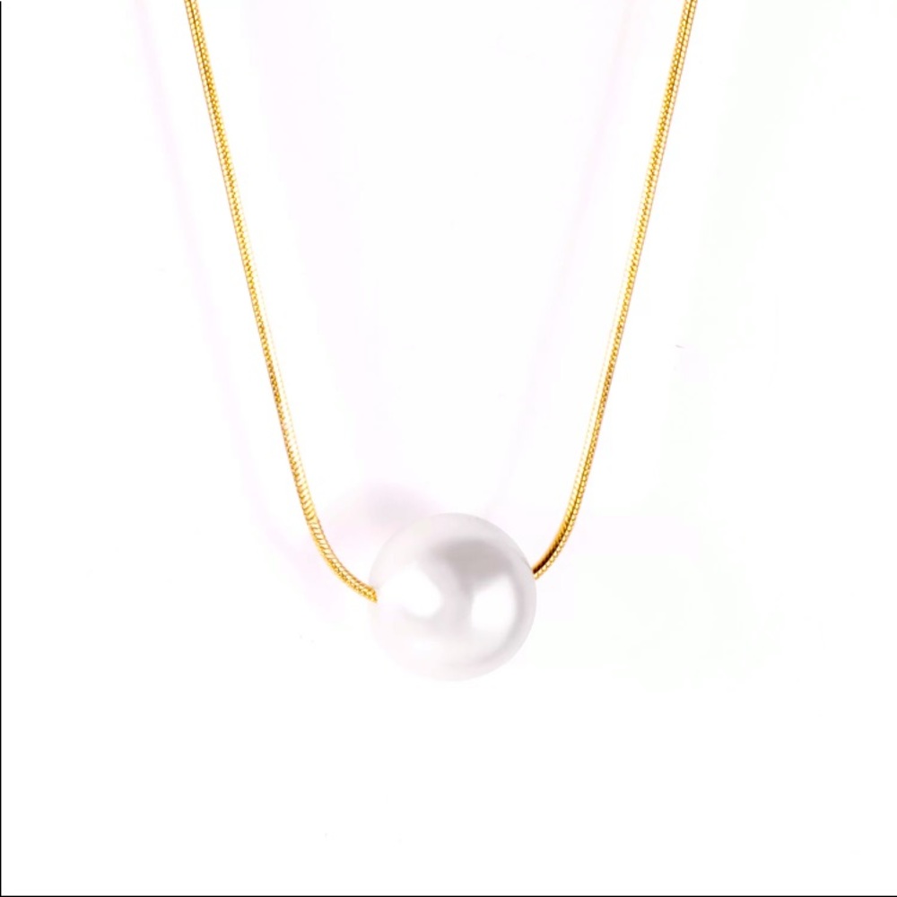 NWT gold plated pearl pendent chain necklace